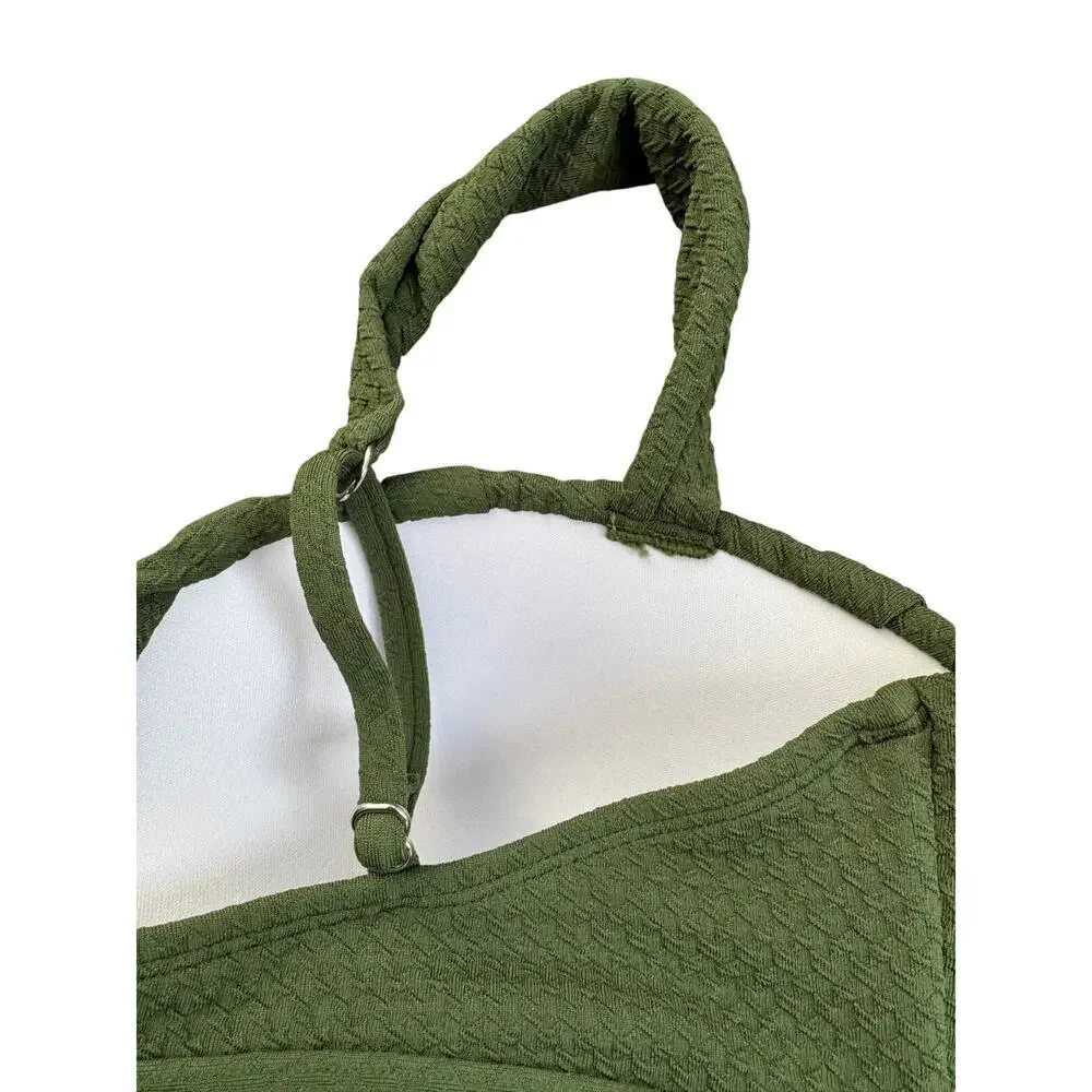 NEW CupShe On Holiday Green Bikini Set Size Large